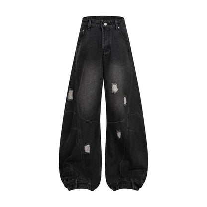 Retro Washed Ripped & Stitch Jeans—3376 - TALKLESSFASHION