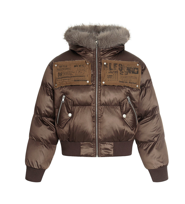 American mountain carved fur collar jacket