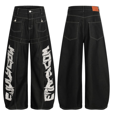 Street Coated Monogram Print Jeans