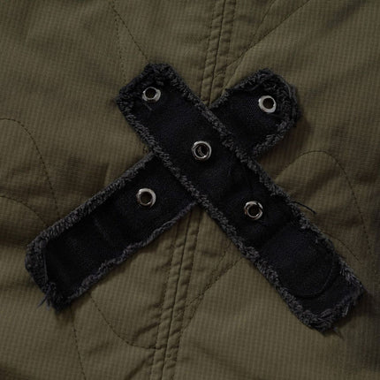 Heavy Industry Spray Print Stitching Fake Two Padded Jacket