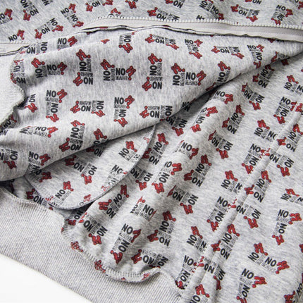 Digital print letter zip  hooded cardigan sweatshirt