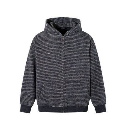 Striped Hooded Hooded Sweatshirt Jacket