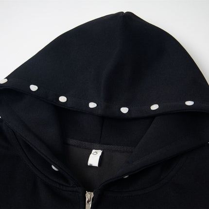 irregular twist zipper cardigan sweatshirt