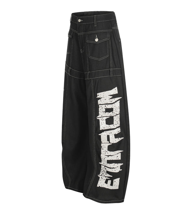 Street Coated Monogram Print Jeans