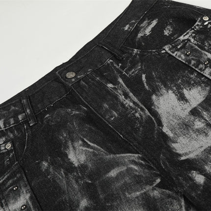 Splashed ink paint heavy industry jeans