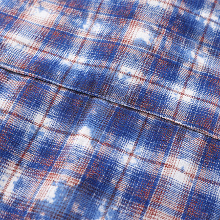 American vintage distressed plaid long sleeve