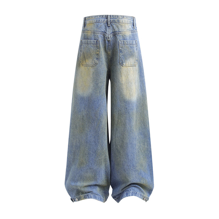 Distress Stitching Wide-leg Jean - TALKLESSFASHION