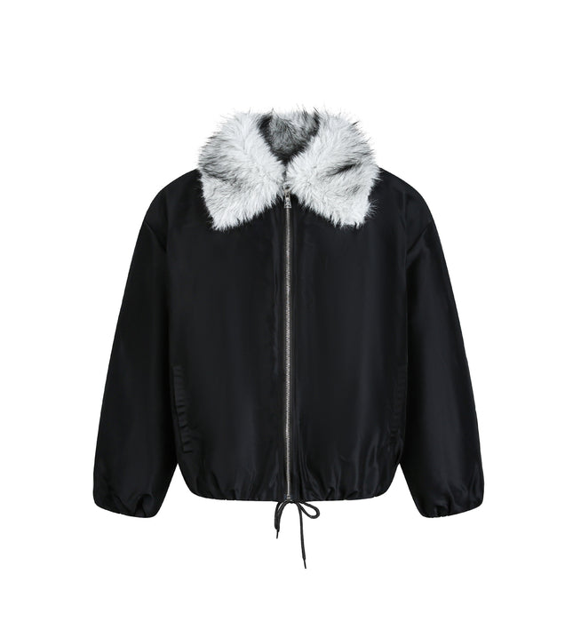 Retro Contrast Stitching Loose Padded Jacket
