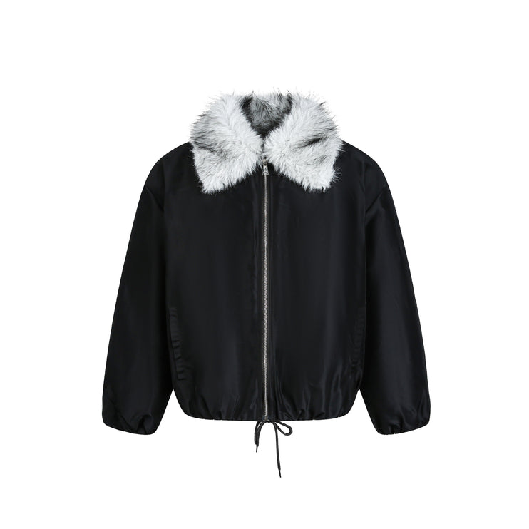 Retro Contrast Stitching Loose Padded Jacket