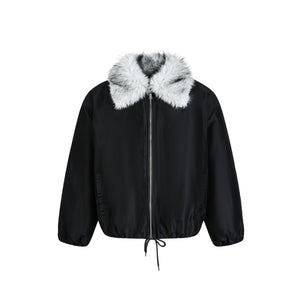 Retro Contrast Stitching Loose Padded Jacket