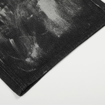 Splashed ink paint heavy industry jeans