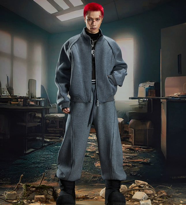 Deconstructed High-Weight Zipper Sweat Set