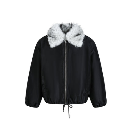 Retro Contrast Stitching Loose Padded Jacket