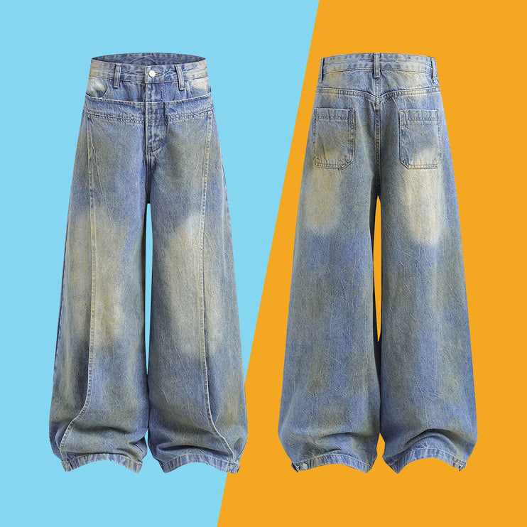 Distress Stitching Wide-leg Jean - TALKLESSFASHION