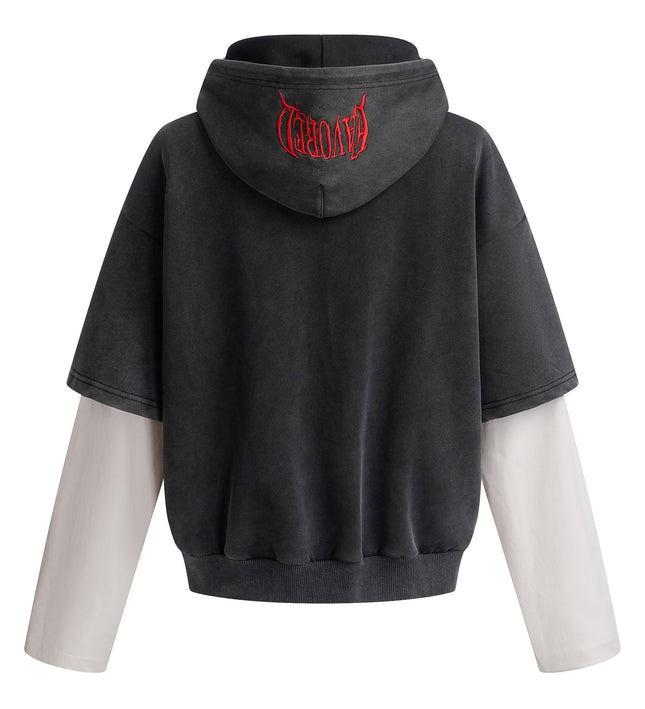 High Street Contrast Stitching Two Piece Hooded Pullover