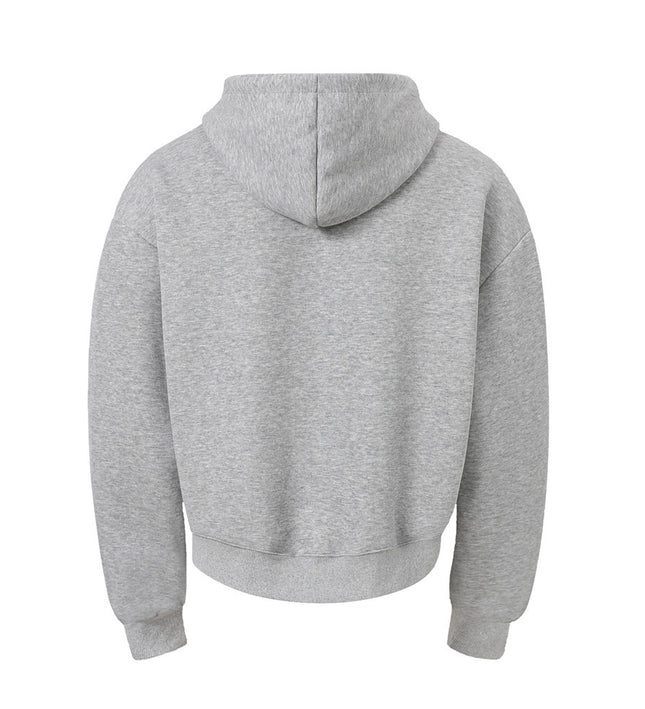 American trendy hooded sweatshirt men's autumn and winter heavy 400G design metal studded loose jacket
