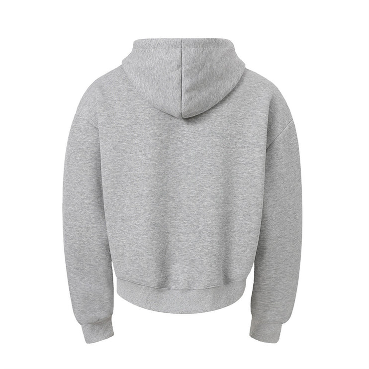 American trendy hooded sweatshirt men's autumn and winter heavy 400G design metal studded loose jacket