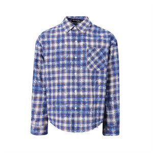 American vintage distressed plaid long sleeve