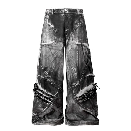 Retro Street Distressed Washed Jeans
