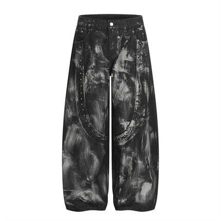 Splashed ink paint heavy industry jeans
