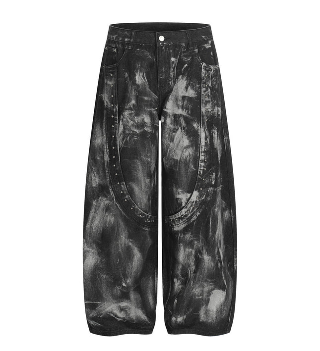 Splashed ink paint heavy industry jeans