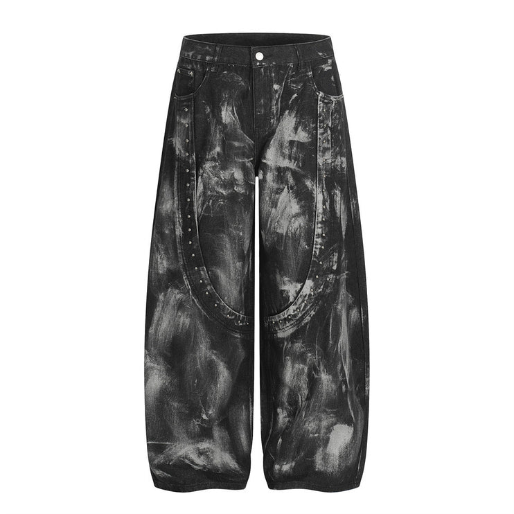 Splashed ink paint heavy industry jeans