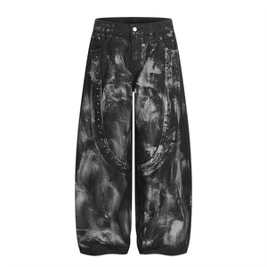 Splashed ink paint heavy industry jeans