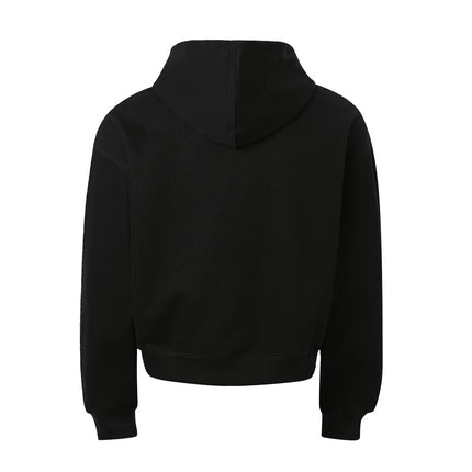 American loose pullover hooded sweatshirt simple solid color casual sweatshirt