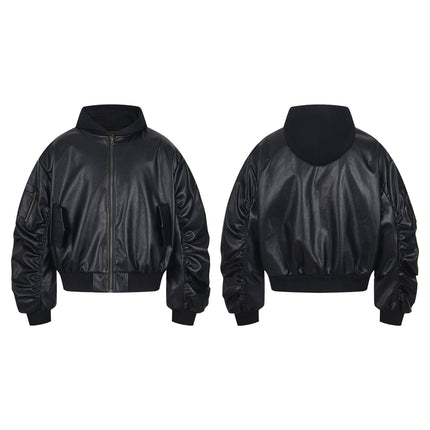 Chaotrok Silhouette Hooded Leather Jacket