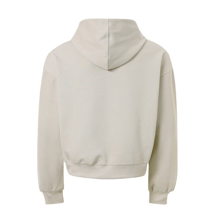 American loose pullover hooded sweatshirt simple solid color casual sweatshirt