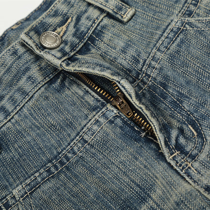 Punk ripped distressed washed jeans