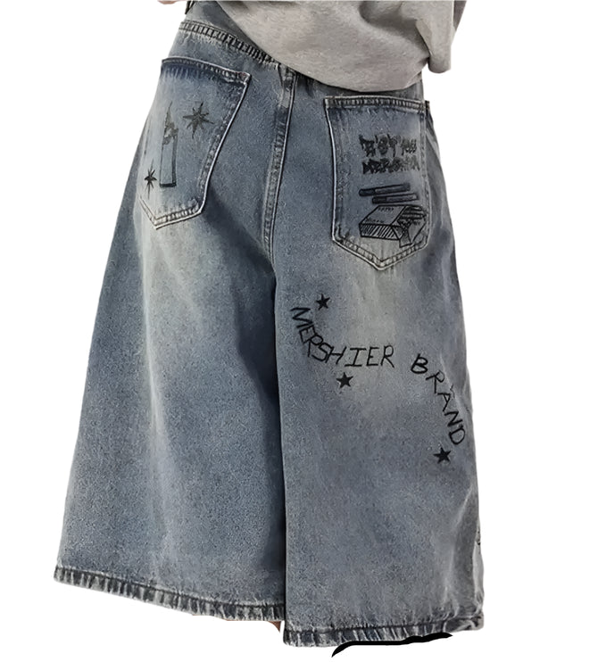 Wide Leg Denim Shorts ---6353 - TALKLESSFASHION
