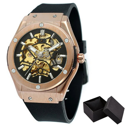 Luxury Automatic Mechanical Watch for Men Hollow Steampunk Dial Skeleton Watches Male Orologio Clock Hombre Relogio Masculino