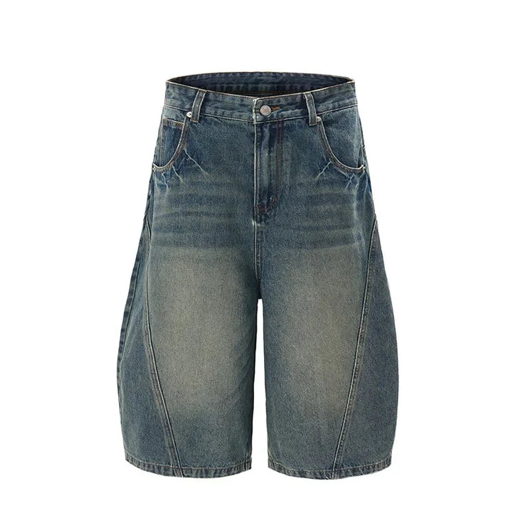 Washed Lightning Crack Denim short -0183 - TALKLESSFASHION