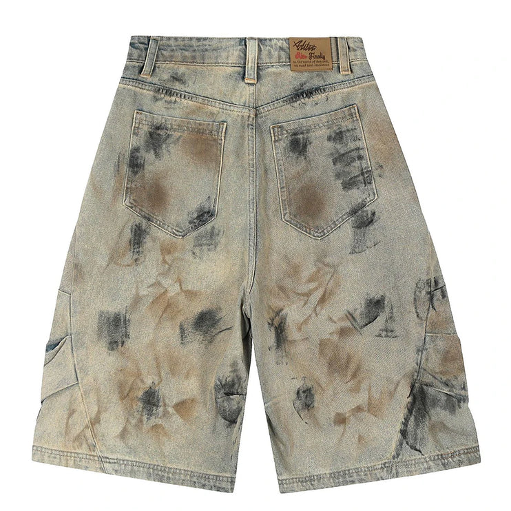 High street Patchwork Shorts --3116 - TALKLESSFASHION