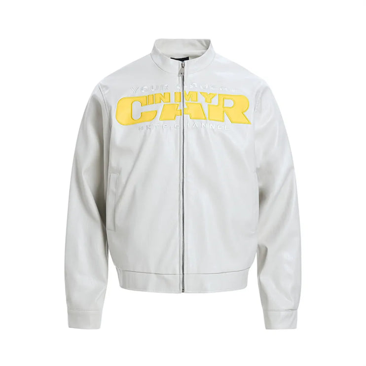Letter Embroidery Stand Collar Jacket