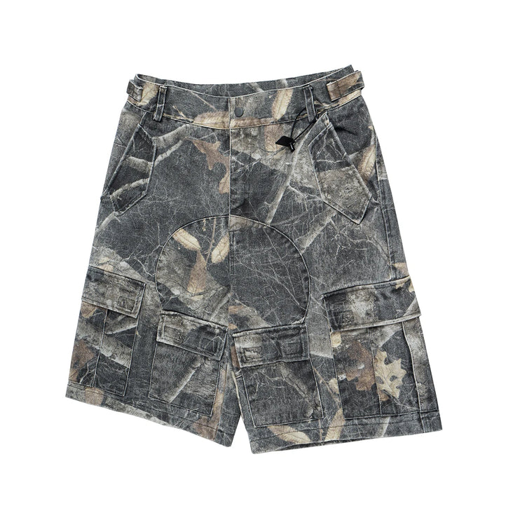 Washed Camouflag Baggy Short --8953 - TALKLESSFASHION
