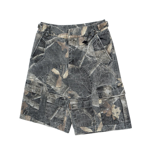 Washed Camouflag Baggy Short --8953 - TALKLESSFASHION