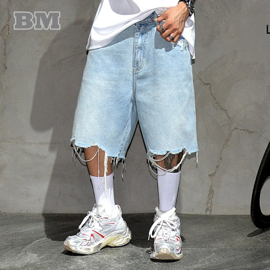 Ripped Denim Shorts 4444 - TALKLESSFASHION