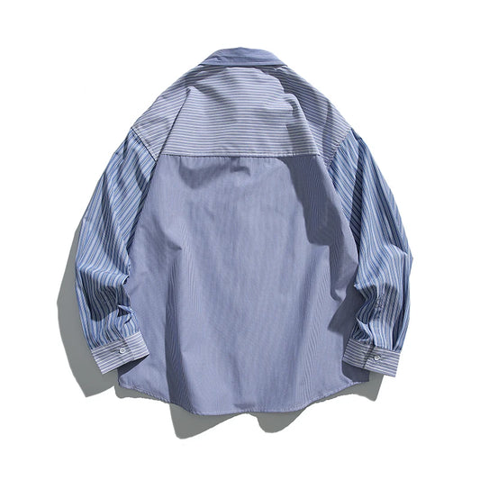 2024 Spring New Multi Stripe Loose Shirt Men Casual Long Sleeve Student Fashion Cityboy Japan Korean Streetwear Shirts - TALKLESSFASHION