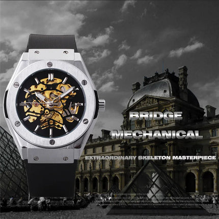 Luxury Automatic Mechanical Watch for Men Hollow Steampunk Dial Skeleton Watches Male Orologio Clock Hombre Relogio Masculino - TALKLESSFASHION