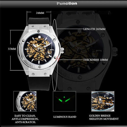 Luxury Automatic Mechanical Watch for Men Hollow Steampunk Dial Skeleton Watches Male Orologio Clock Hombre Relogio Masculino - TALKLESSFASHION