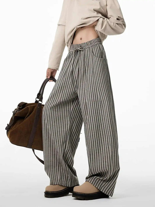 Black & White Striped Baggy Sweatpants ———1106 - TALKLESSFASHION
