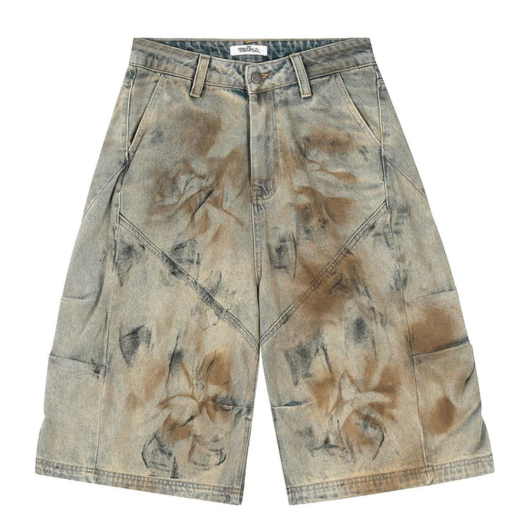High street Patchwork Shorts --3116 - TALKLESSFASHION