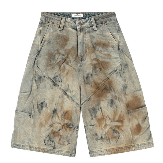 High street Patchwork Shorts --3116 - TALKLESSFASHION