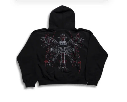 Y2K Hip Hop Hoodie Gothic American Skull Print Zipper Sports Long Sleeve Men's and Women's Retro Fashion Street Casual Jacket 1010 - TALKLESSFASHION