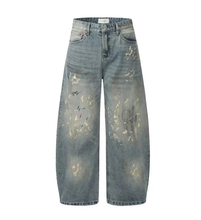 Cyber washed Blue Baggy Jeans --4848 - TALKLESSFASHION