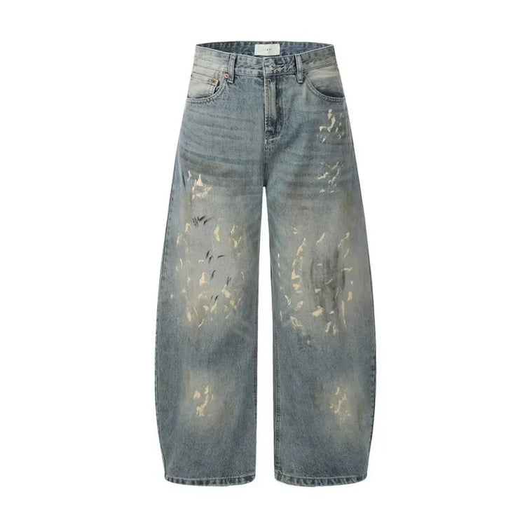 Cyber washed Blue Baggy Jeans --4848 - TALKLESSFASHION