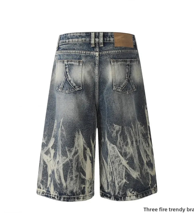 Baggy Washed Denim unisex Shorts -9296 - TALKLESSFASHION
