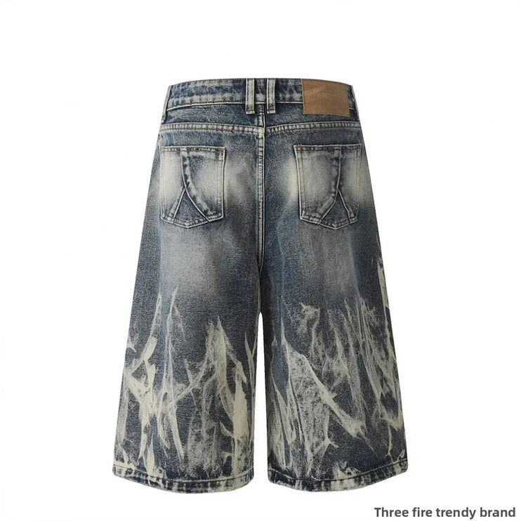 Baggy Washed Denim unisex Shorts -9296 - TALKLESSFASHION